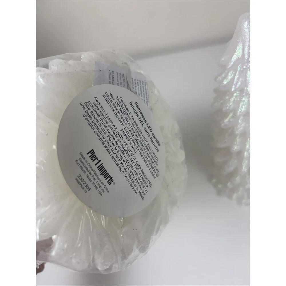 3 LED Flameless Tree Candles Pier 1 Imports Glitter Pearlescent Finish